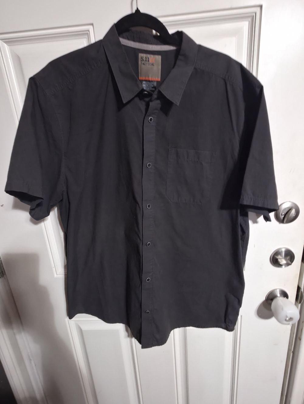 5.11 Tactical Men's Cotton Blend Shirt Gray XL Short Sleeve Button Snap-Up